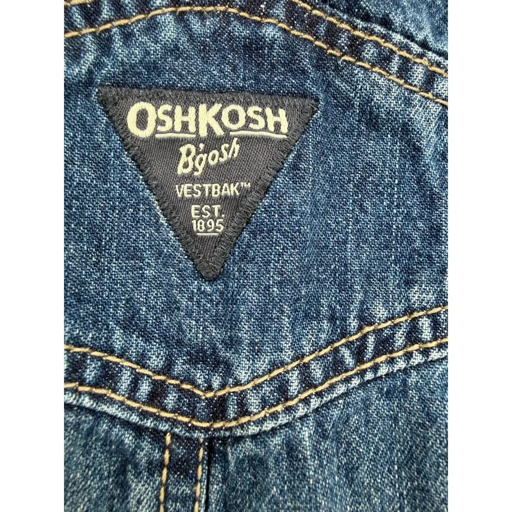 Vintage OshKosh Bgosh Toddler Denim Vestbak Overalls Medium Wash Blue 18M Cotton